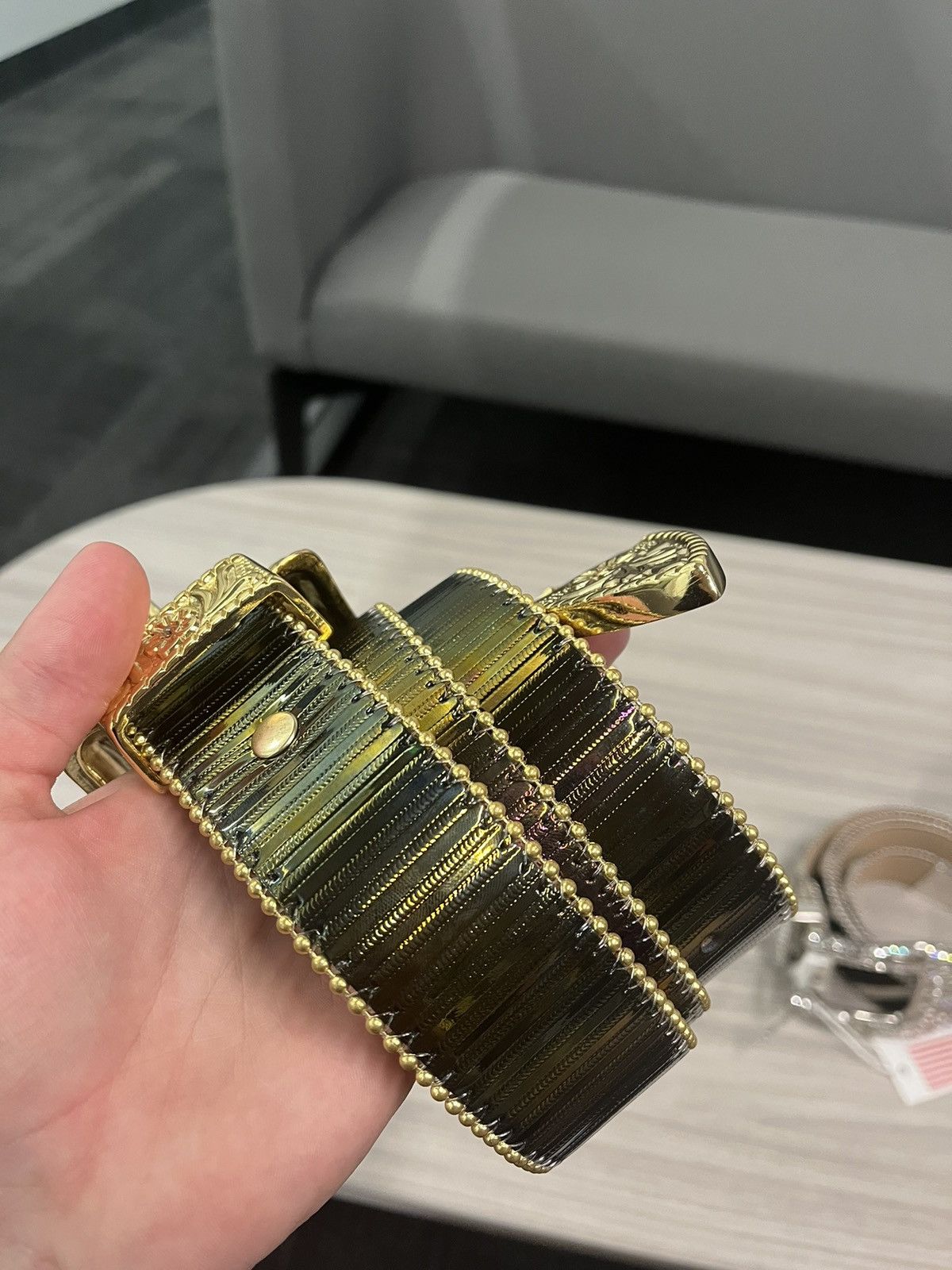 B.B. Simon BB SIMON BELT HOLOGRAPHIC Size 36 - 3 Thumbnail