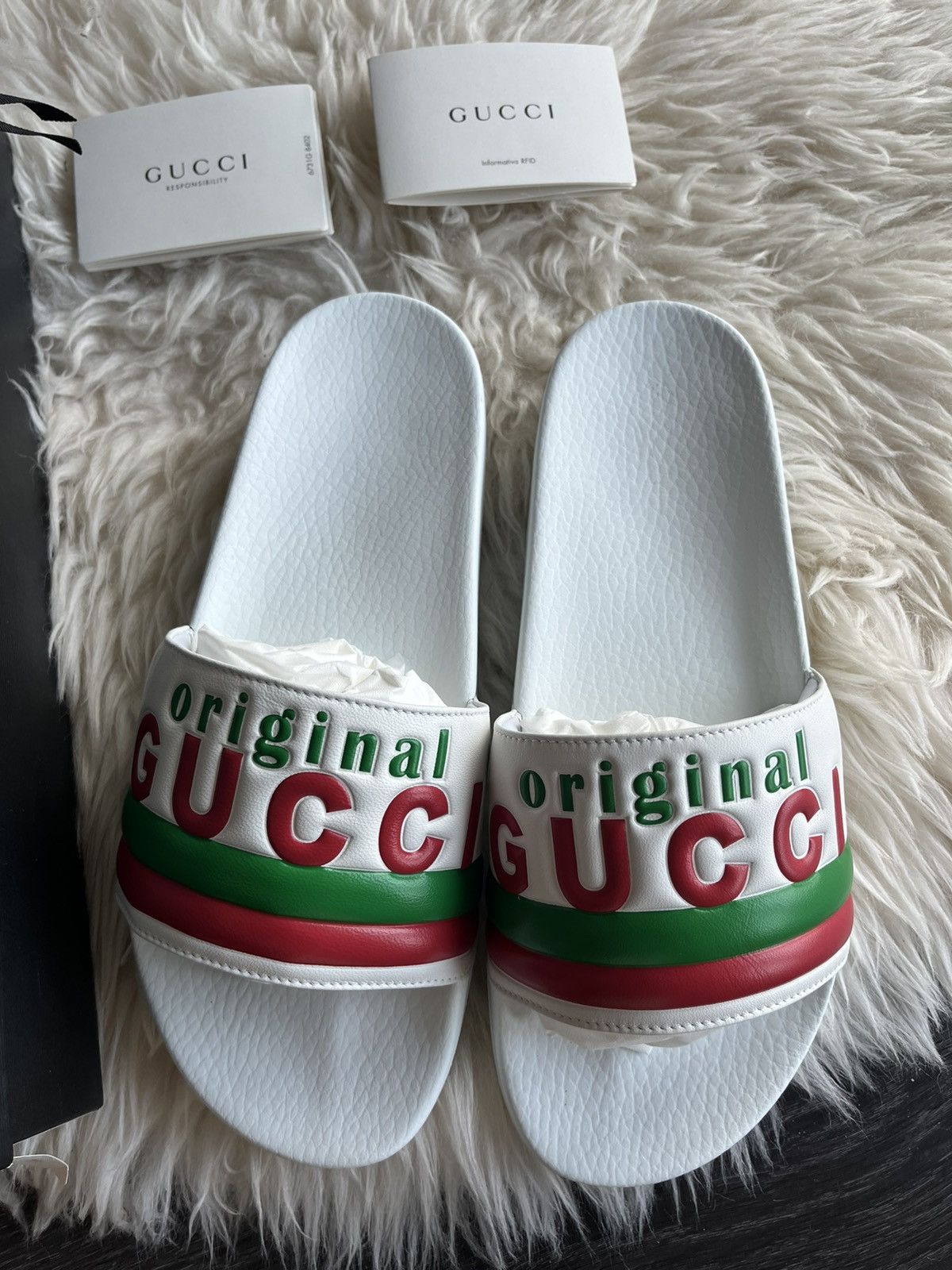 Gucci Super Runway Brand New Gucci Logo Leather Sandal Slides Rare Size US 9 / EU 42 - 16 Thumbnail