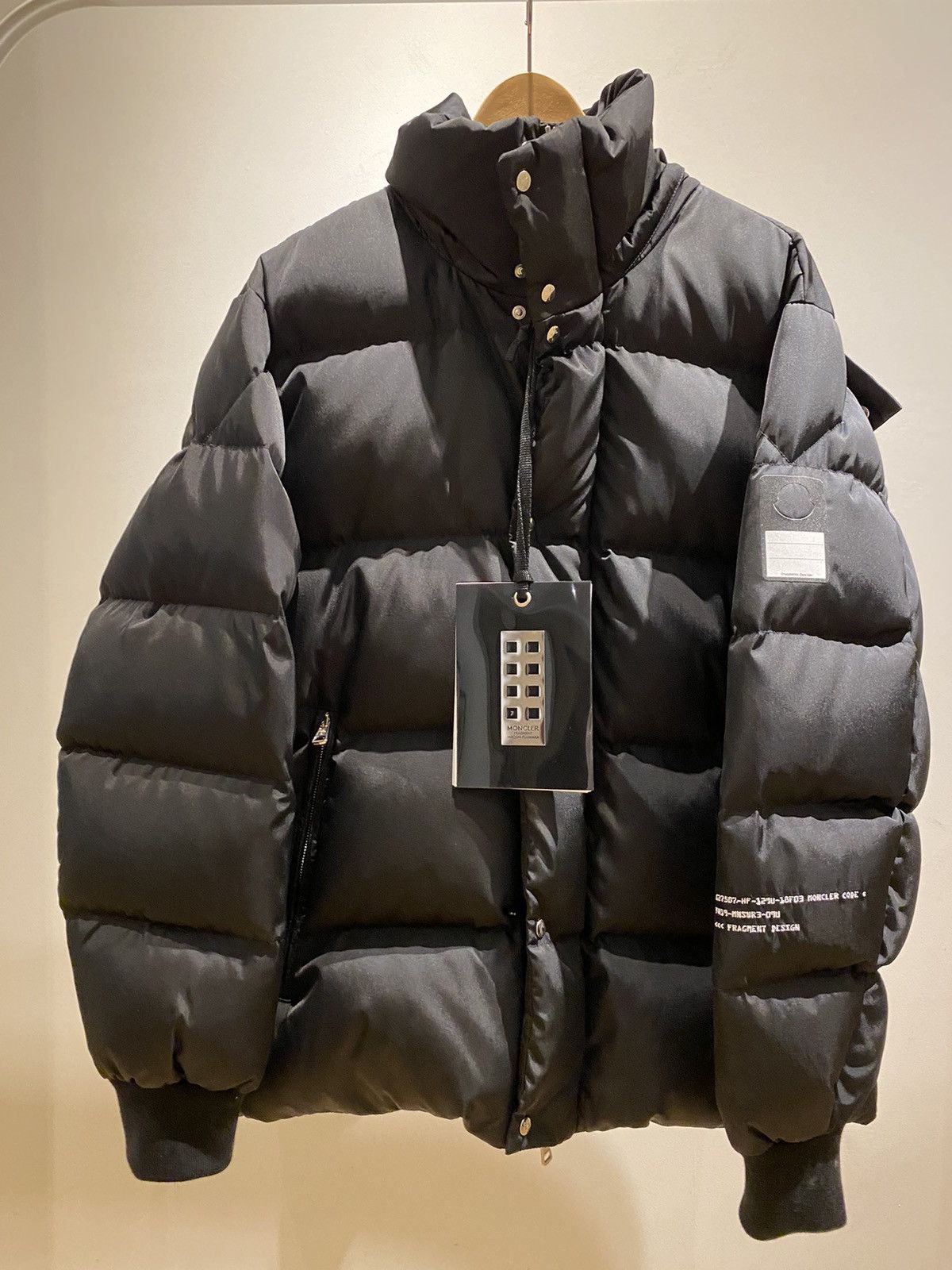 image of Moncler Genius Frgmt Falcon Men's Hooded Down Jacket in Black (Size Medium)