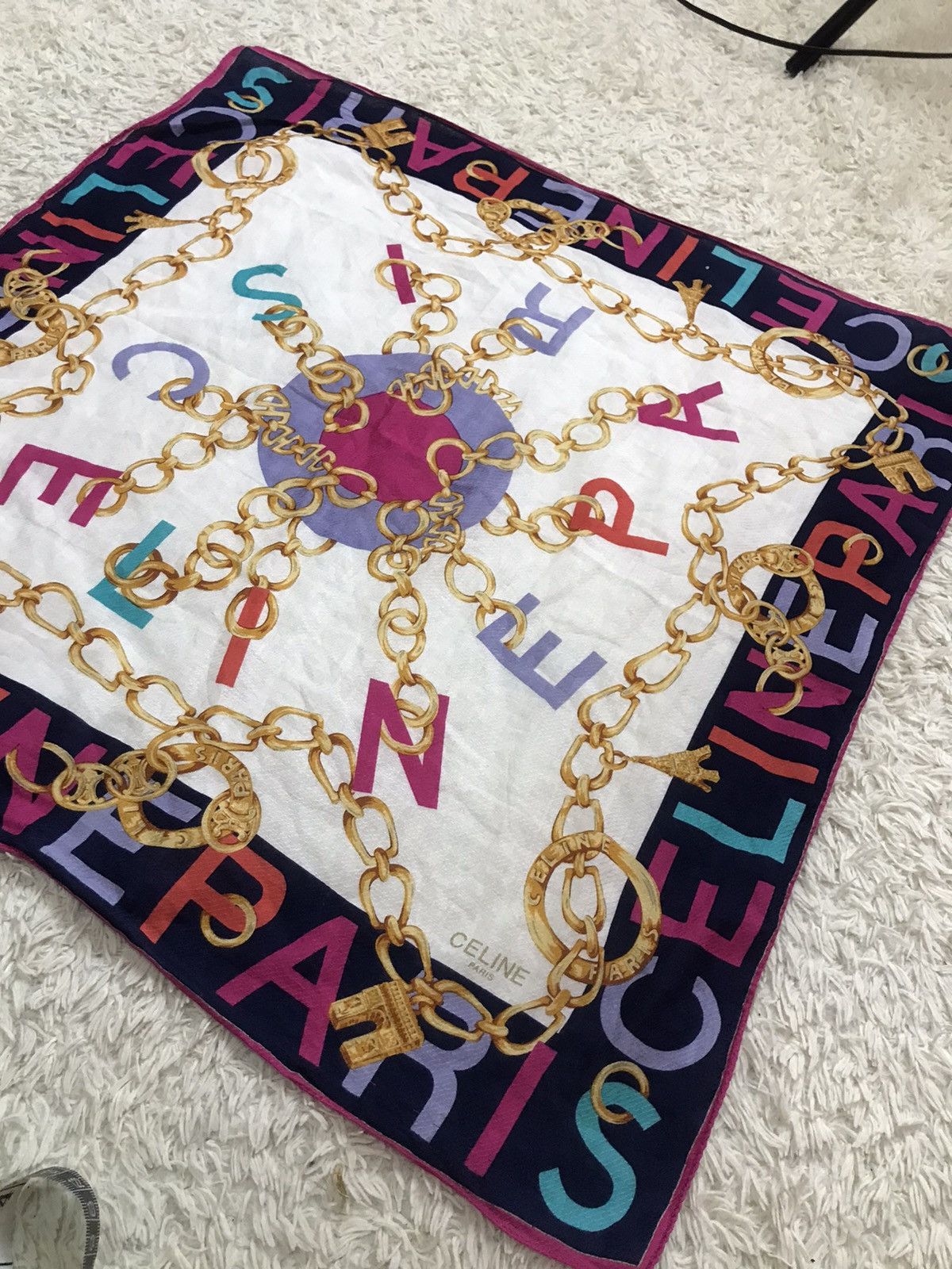 Celine ‼️CELINE SPELL OUT HANDKERCHIEF/BANDANA/NECKERCHIEF‼️ Size ONE SIZE - 3 Thumbnail
