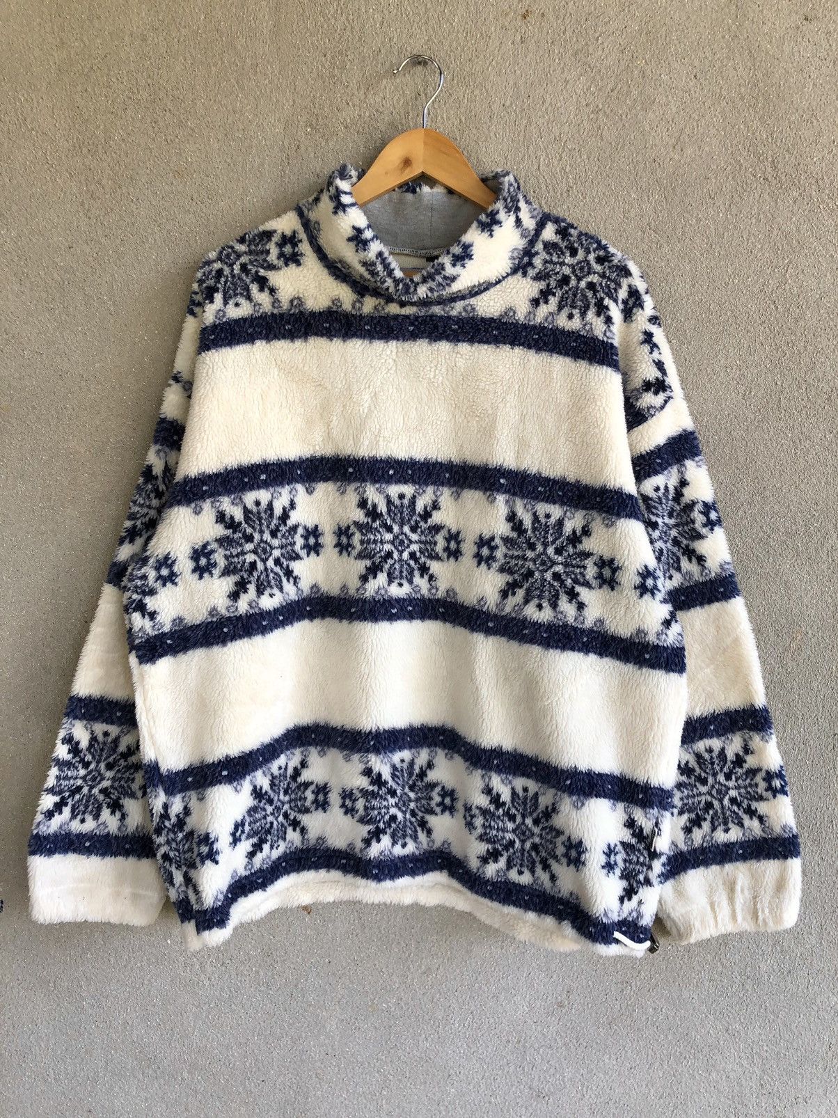 image of Vintage Ellesse By Goldwin Fleece Sweater in White, Men's (Size Large)