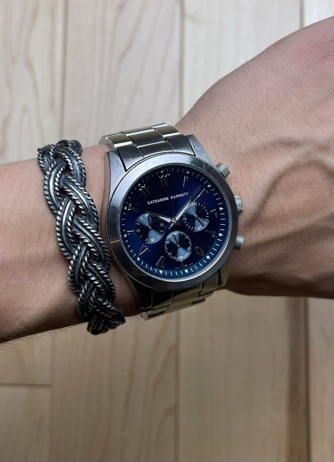 Katharine Hamnett London Katharine Hamnett Silver/Navy Face Watch Size ONE SIZE - 1 Thumbnail