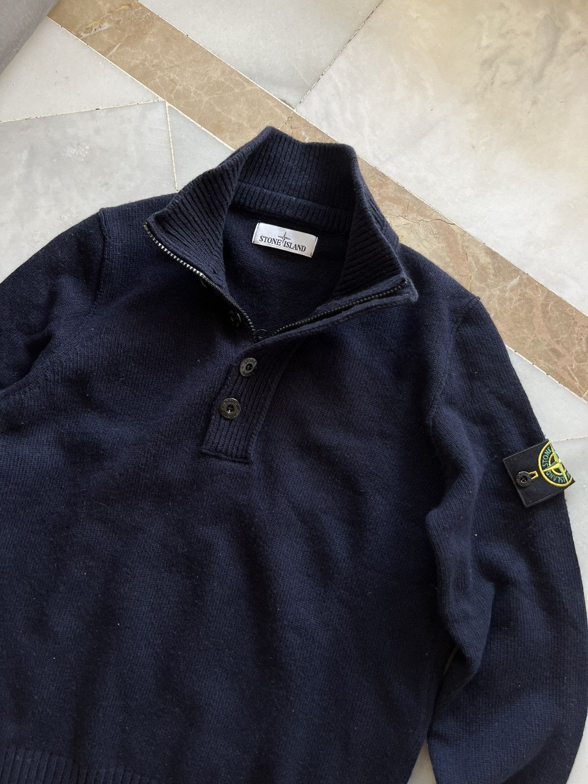 Stone Island × Vintage Stone island turtleneck button sweater Size US M / EU 48-50 / 2 - 4 Thumbnail