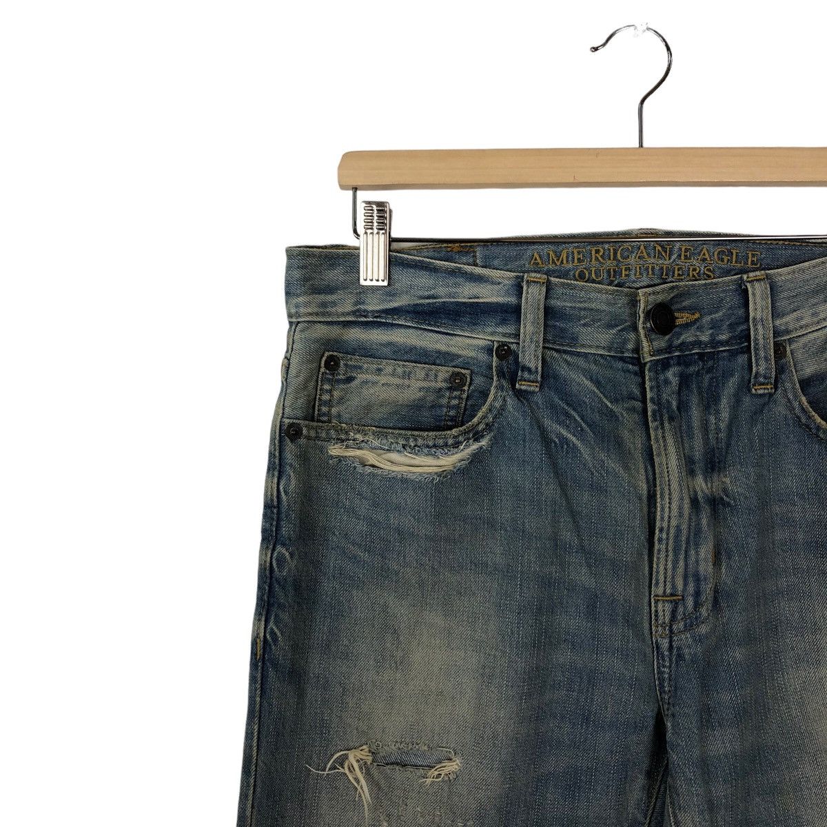 Japanese Brand VINTAGE DISTRESSED DENIM JEANS AMERICAN EAGLE PUNK DESIGN Size US 32 / EU 48 - 4 Thumbnail