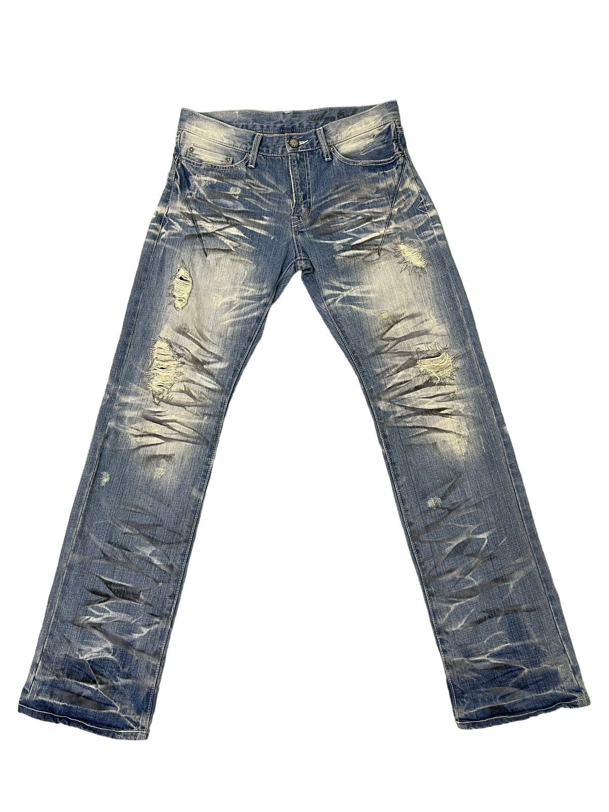 Japanese Brand Distress Jeans Urban Craft Honeycomb Painted Straight 5🟦8 Size US 32 / EU 48 - 2 Thumbnail