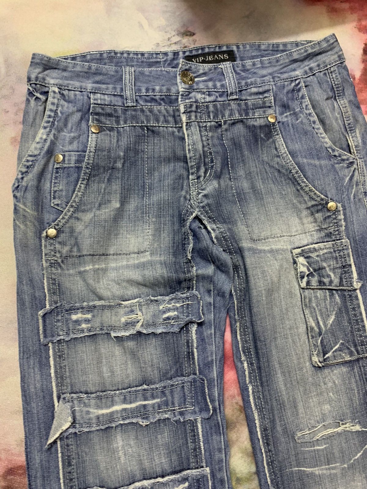 Hysteric Glamour Japanese Brand VIP JEANS Double Knee Straight Washed Denim Size US 35 - 4 Thumbnail