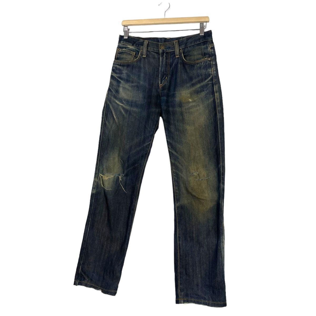 If Six Was Nine × Japanese Brand 💰OFFER💰💥EDWIN JAPAN THRASHED DESIGN DENIM JEANS Size US 30 / EU 46 - 2 Thumbnail