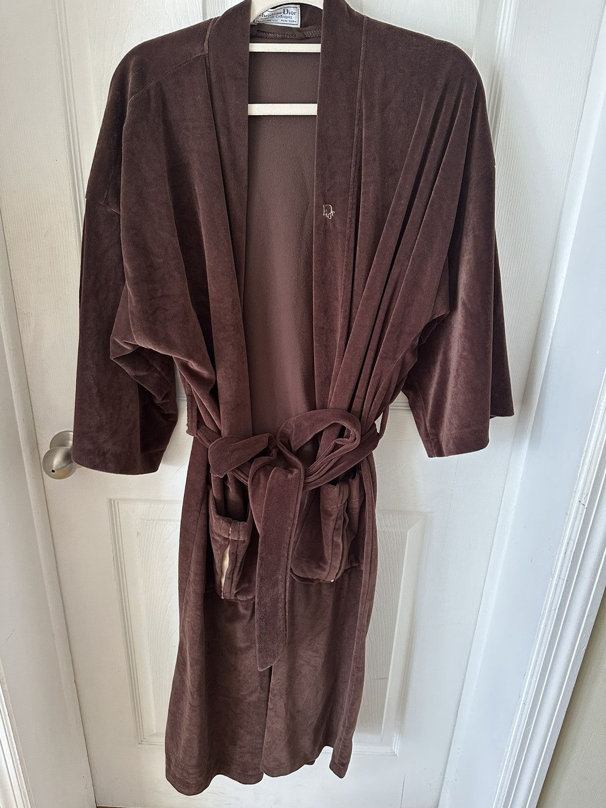 Christian Dior Monsieur Vintage 80s Christian Dior Velour Robe Size ONE SIZE - 1 Thumbnail