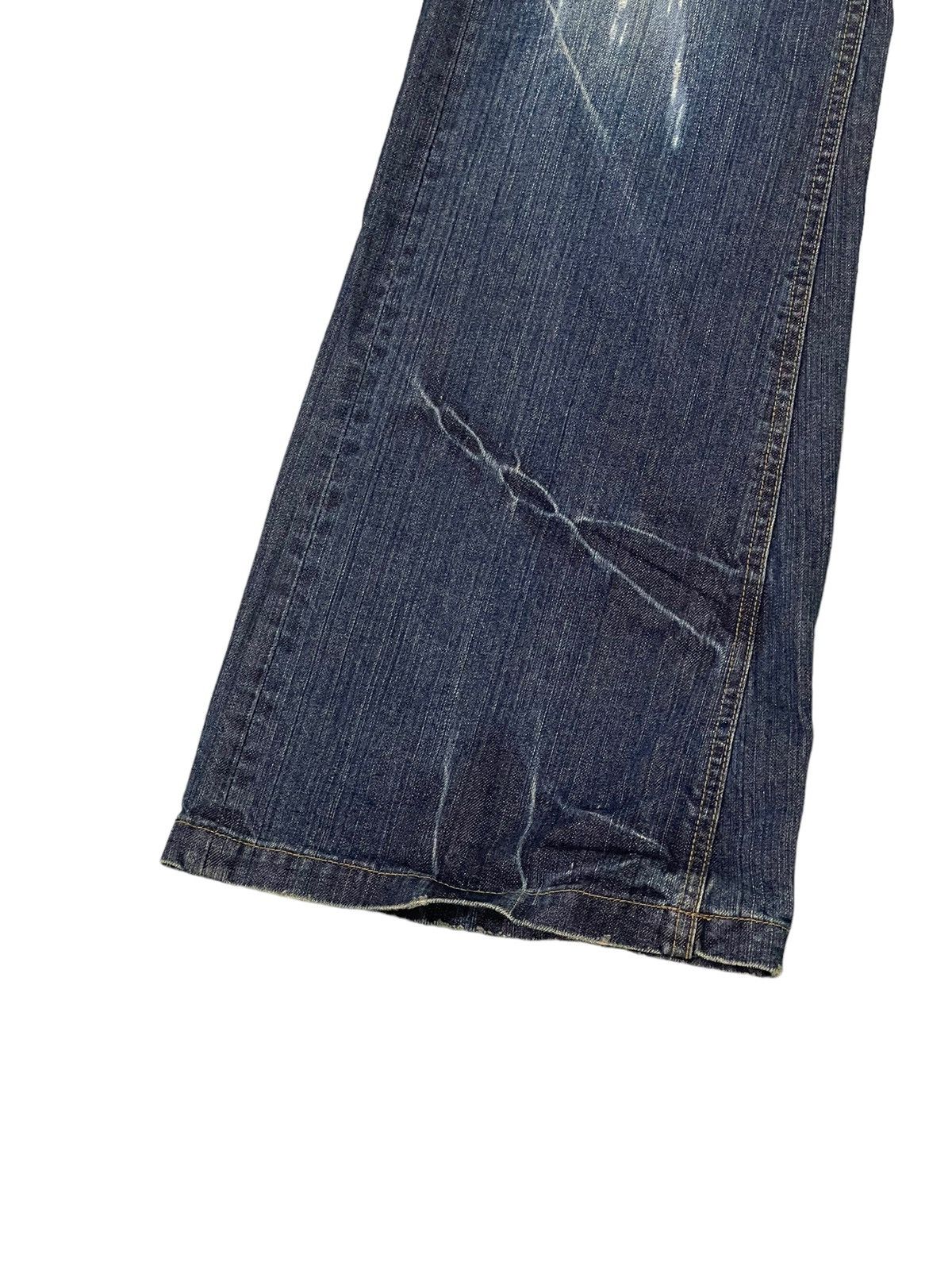 Japanese Brand Wide Leg Jeans Et Boite Japan Distress Low Rise 6🟦0 Size US 29 - 5 Thumbnail