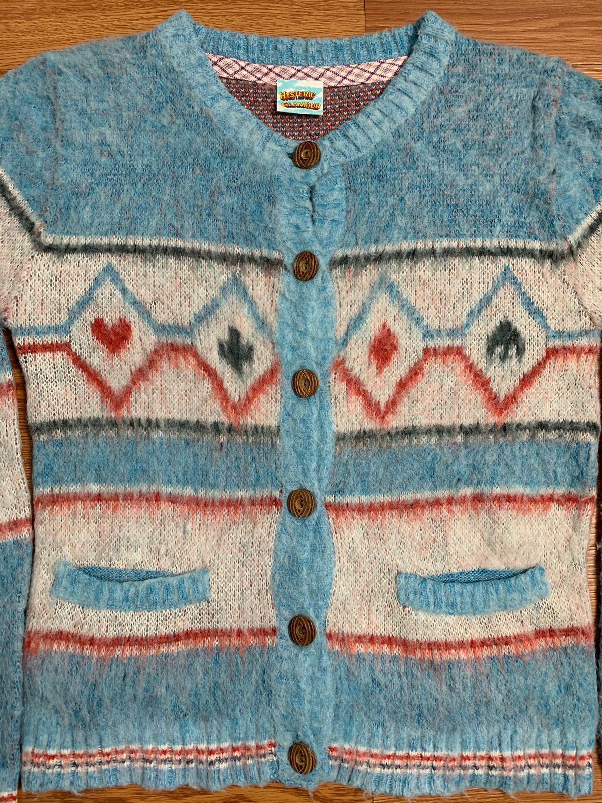 Hysteric Glamour 80s Hysteric Glamour Mohair Trump Card Pattern Cardigan Size US S / EU 44-46 / 1 - 3 Thumbnail