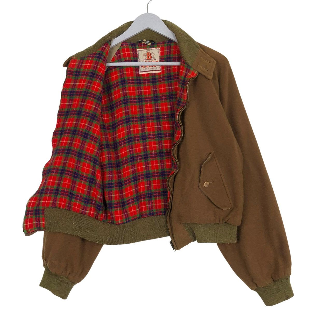 Baracuta × Vintage 💥80s BARACUTA ENGLAND BROWN WOOL RED TARTAN Size US L / EU 52-54 / 3 - 4 Thumbnail
