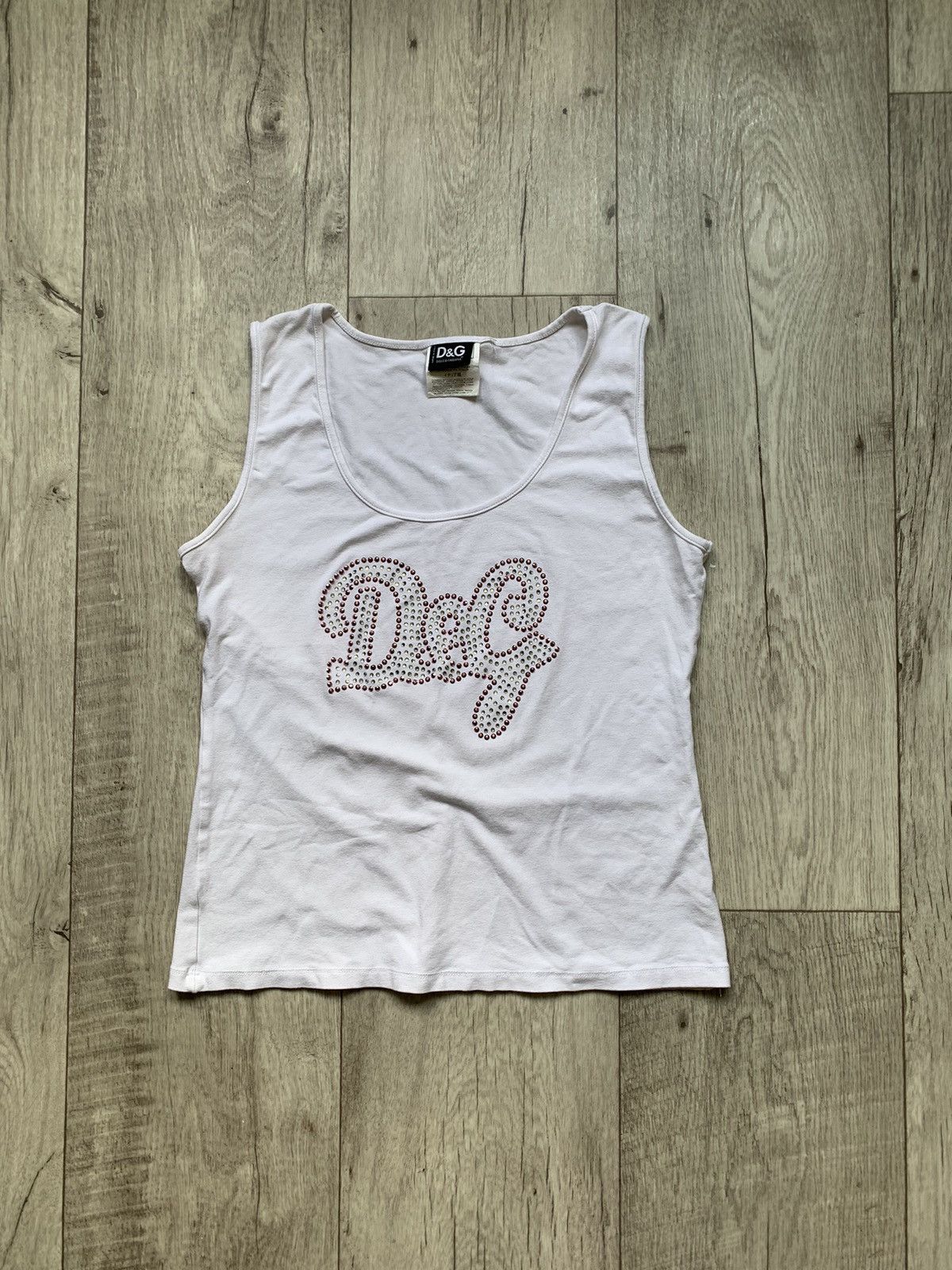 Dolce & Gabbana VINTAGE DOLCE&GABBANA RHINESTONES LOGO Y2K STYLE TANK ...