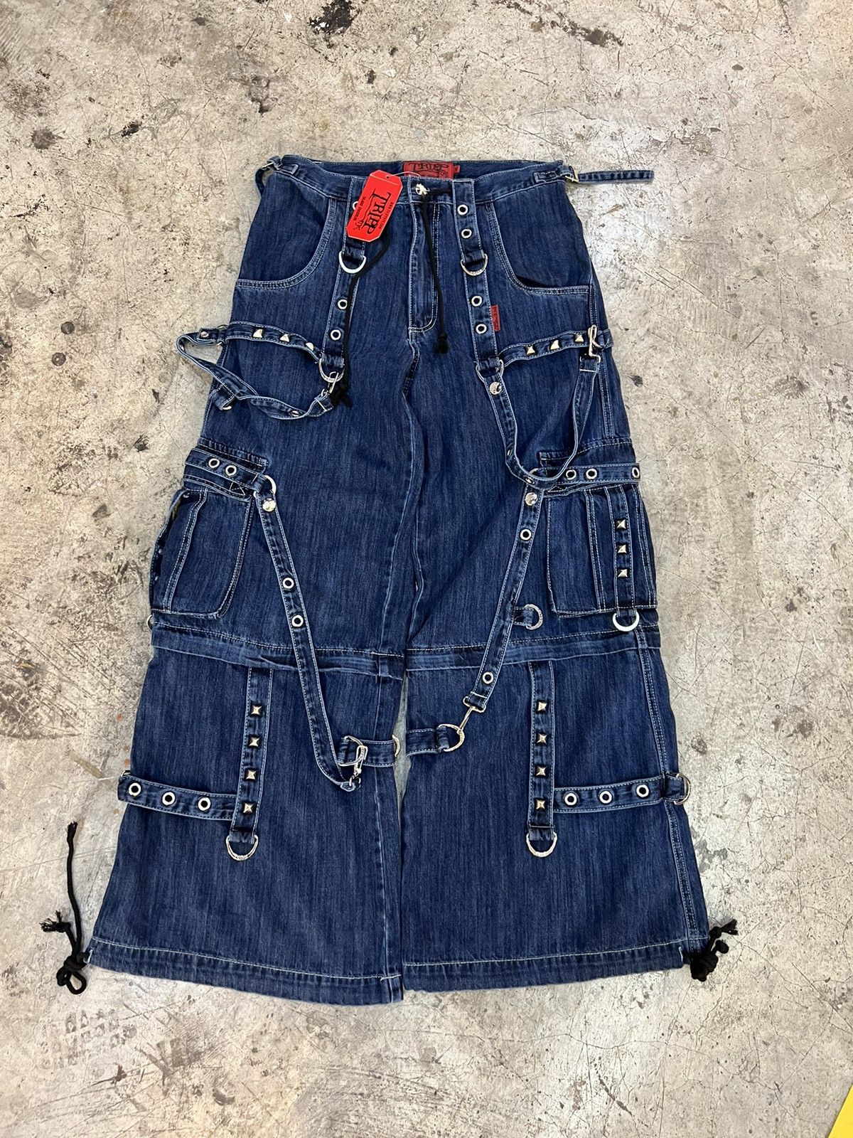 Tripp Nyc 🚨rare🚨 Tripp Nyc Baggy Raver Denim Cargo Convertible Jean