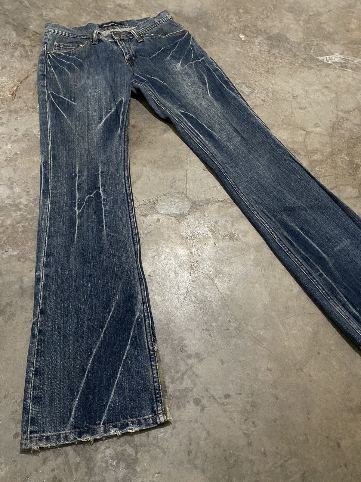 Evisu × Japanese Brand × Tornado Mart Flare Jeans Root Three Lightning Thunderstorm p113 Size US 30 / EU 46 - 4 Thumbnail