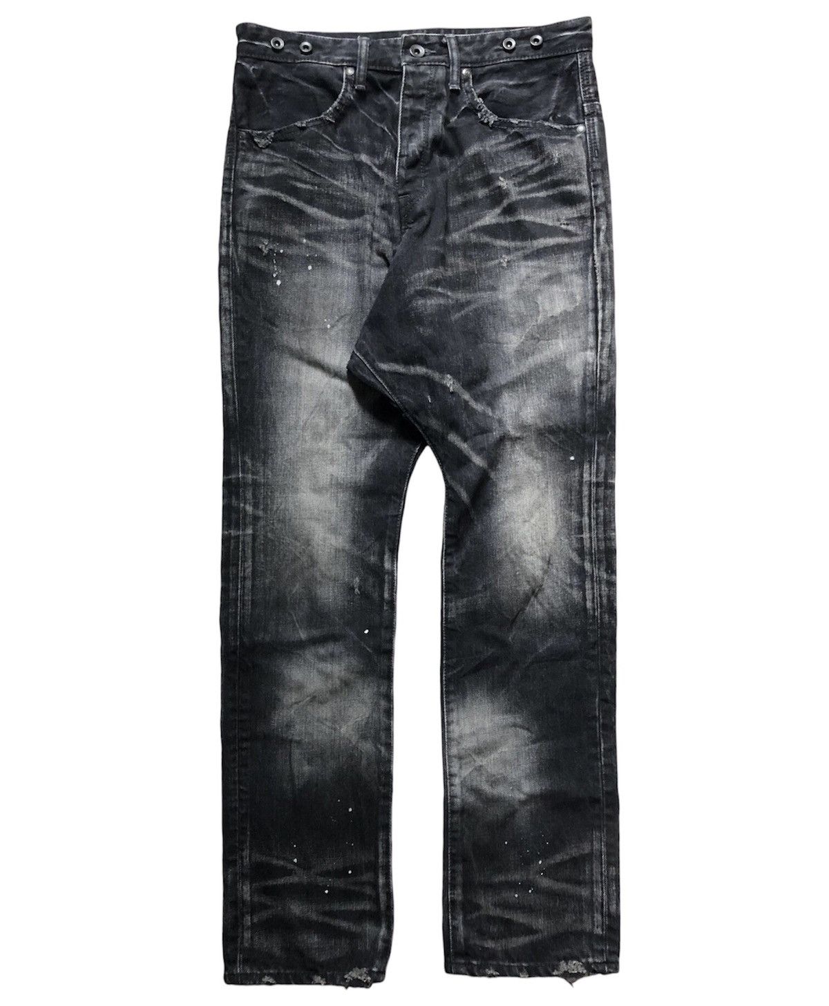 CIVARIZE Civarize wash distressed paint splatter drop crotch jeans Size US 30 / EU 46 - 2 Thumbnail