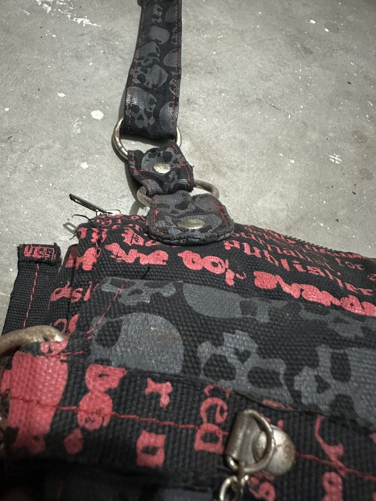 Japanese Brand Beautiful Punk Bondage Skull Body Line Blood Storm Bag Size ONE SIZE - 7 Thumbnail