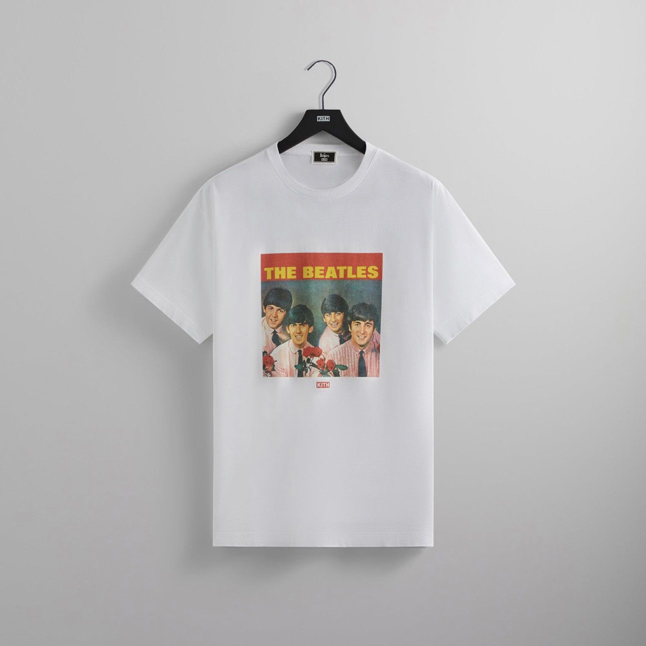 image of Band Tees x Kith The Beatles Red Roses Vintage Tee in White, Men's (Size XL)