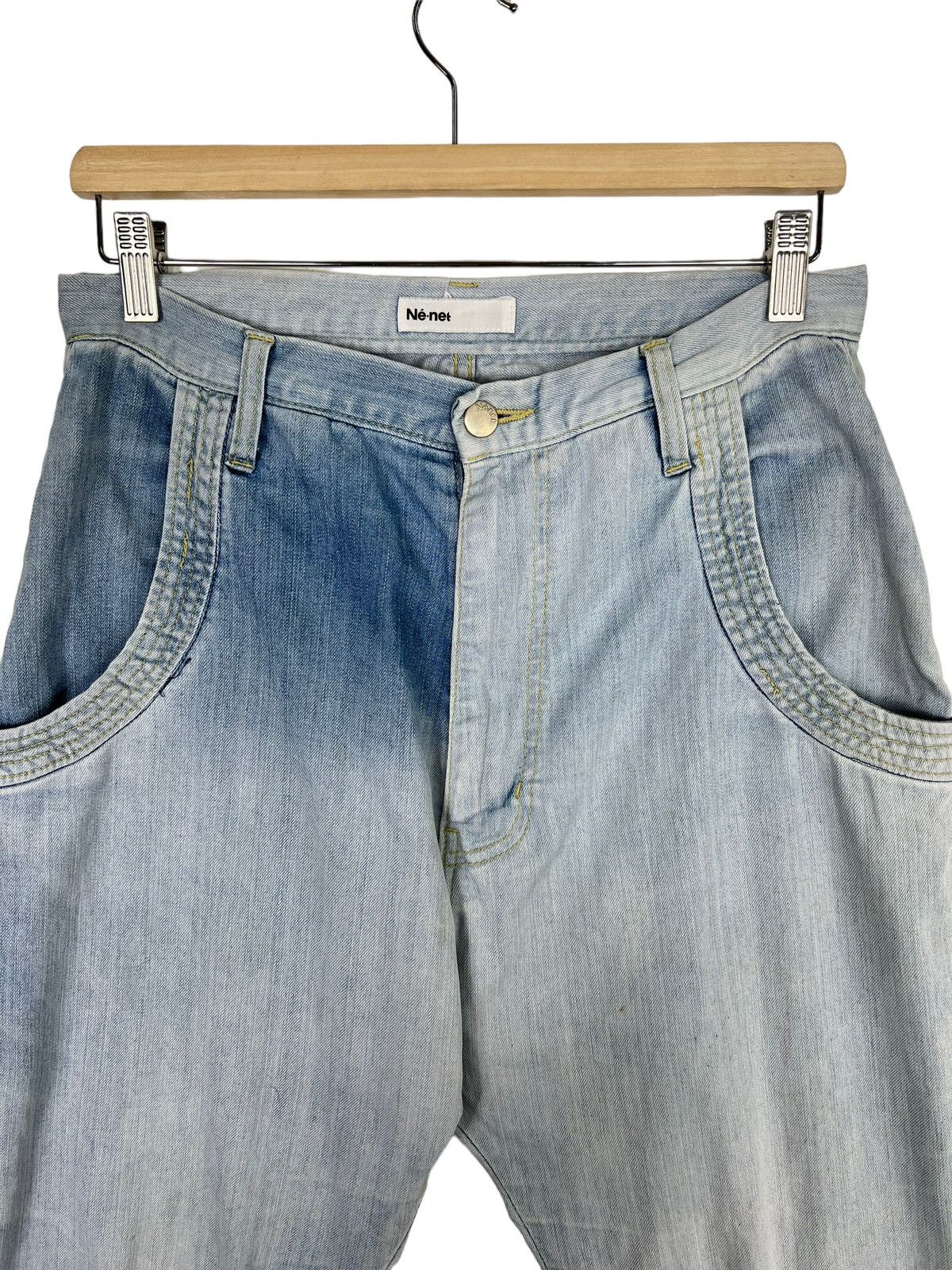 Issey Miyake 🔥 NENET PICMENT DYED ICE BLUE MONKEY DENIM PANTS Size US 30 / EU 46 - 5 Thumbnail