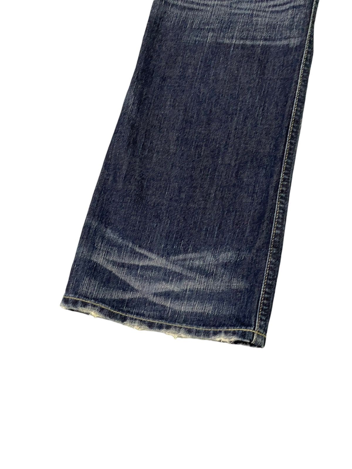 Edwin Flare Jeans Edwin Distress Acid Wash Low Rise Boot Cut 5🟦5T Size US 31 - 16 Thumbnail