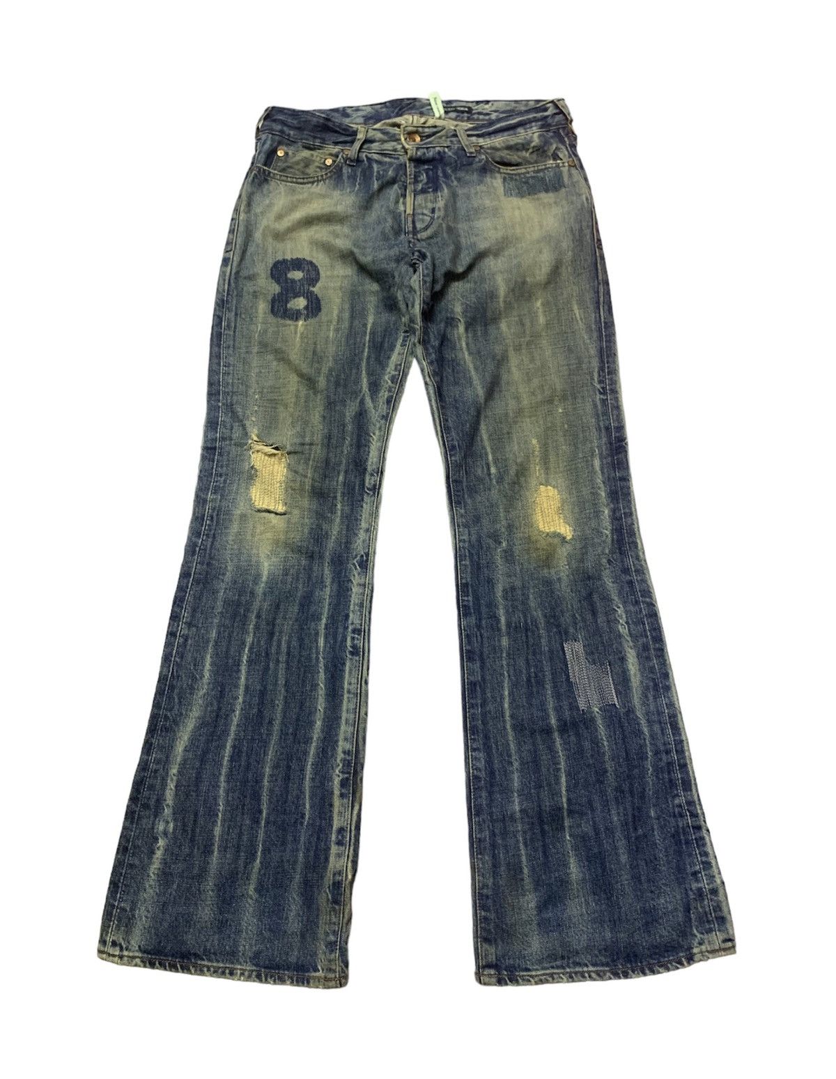 Guess Flare GUESS JEANS Mud Washed Rusty Denim Size US 35 - 1 Thumbnail