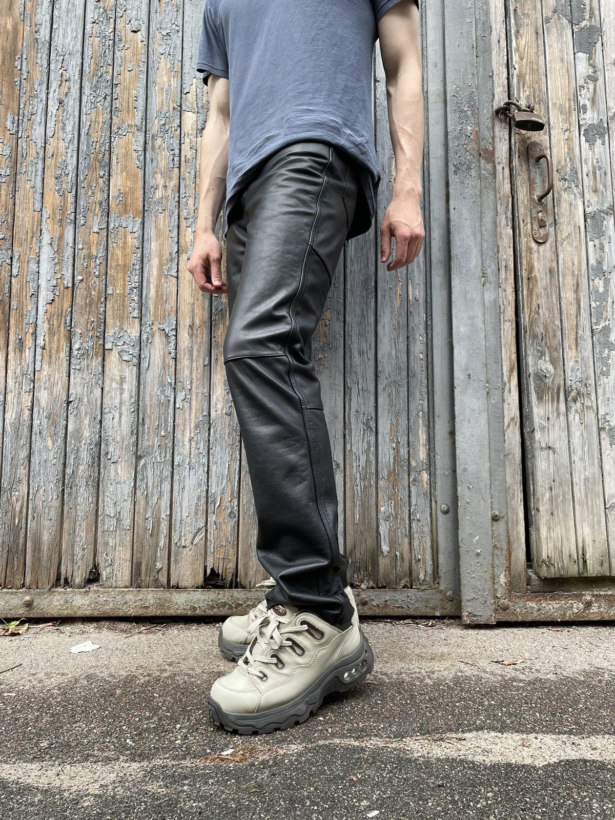 Genuine Leather × Vintage Awesome Vintage Genuine Leather Biker Pants Made in Europe Size US 32 / EU 48 - 9 Thumbnail