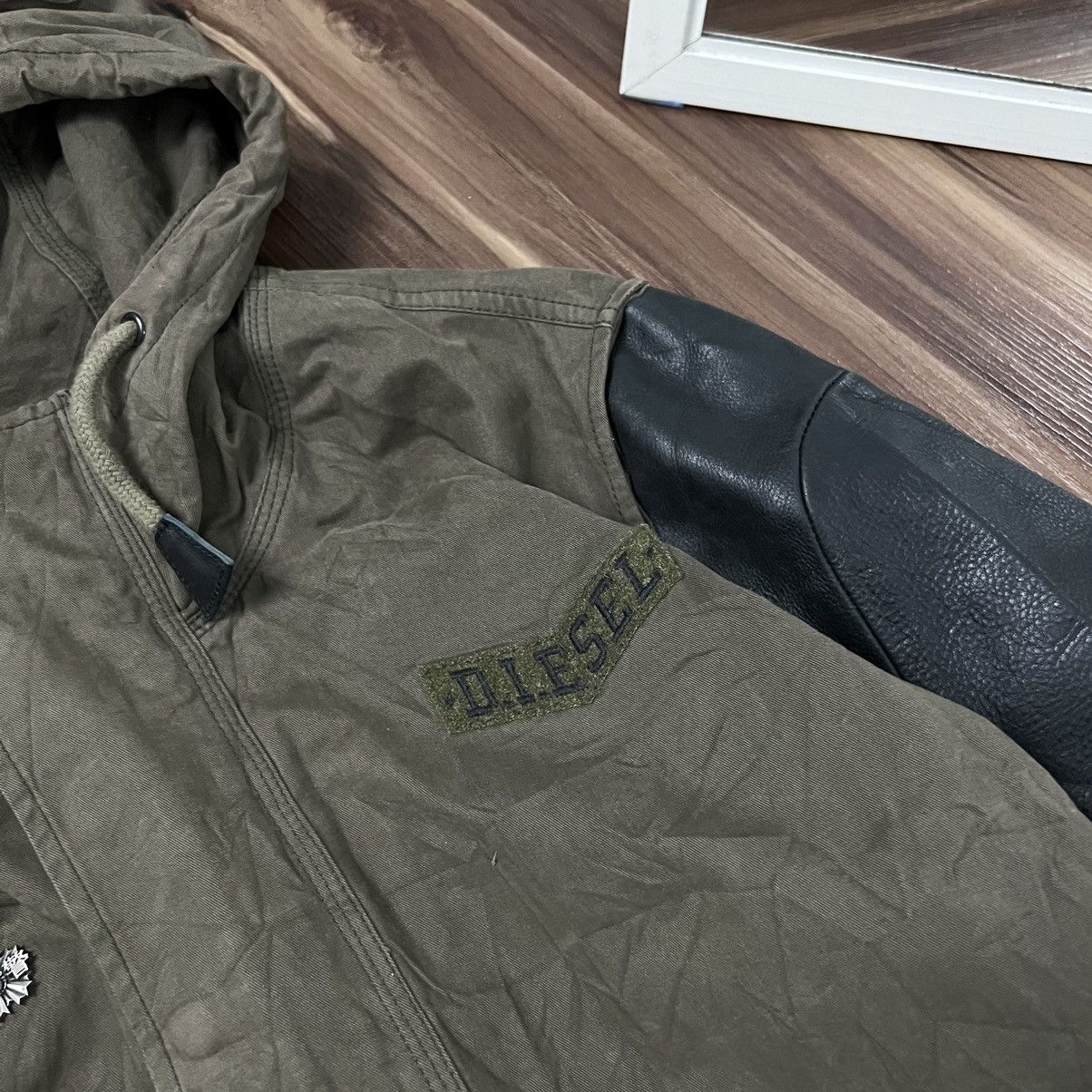 Diesel Diesel Apocalypse Style Parka Leather Sleeve Jacket Size US M / EU 48-50 / 2 - 4 Thumbnail