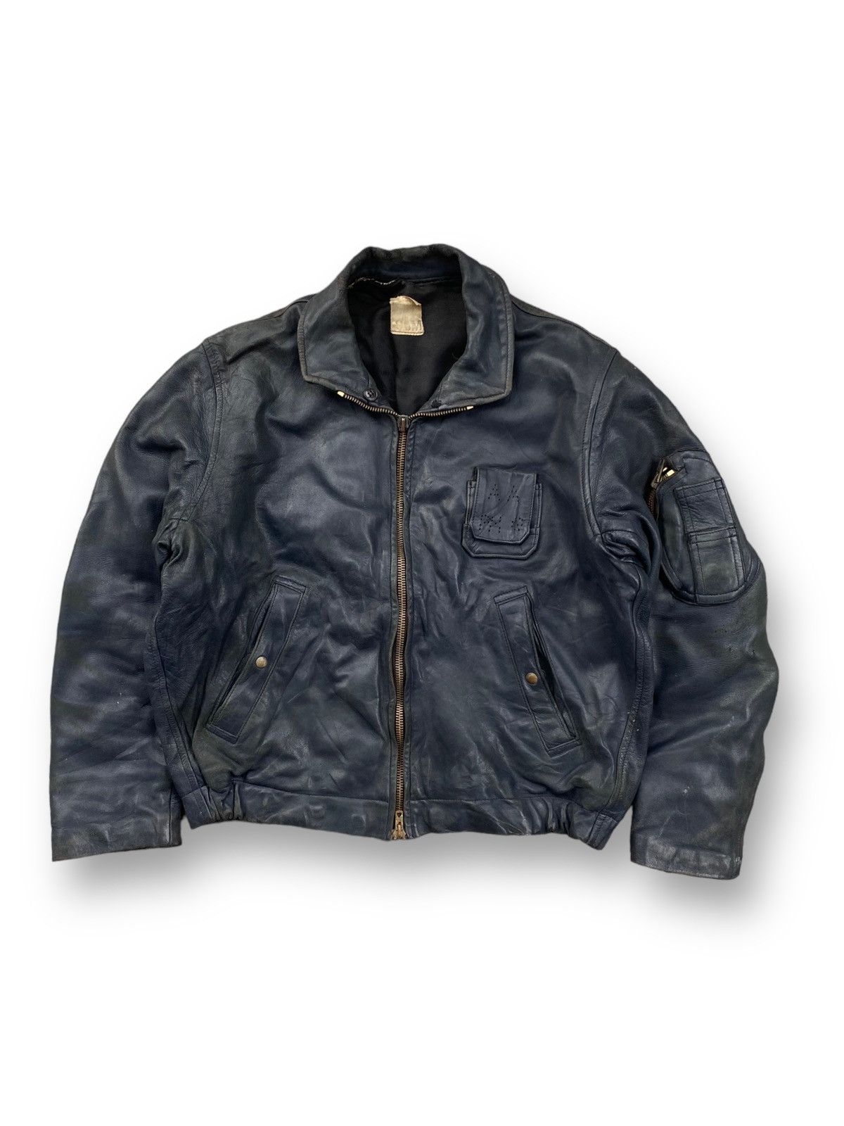 ジャケット・アウター Vintage French Leather Air Force Jacket Vintage French Leather Air Force Jacket Vintage 50s French A.N