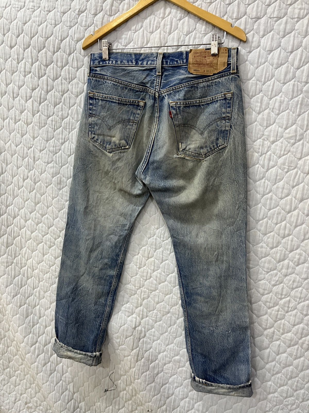 Levi's (Uuuu). RARE VTG LEVIS DISTRESSED DENIM Size US 33 - 9 Thumbnail