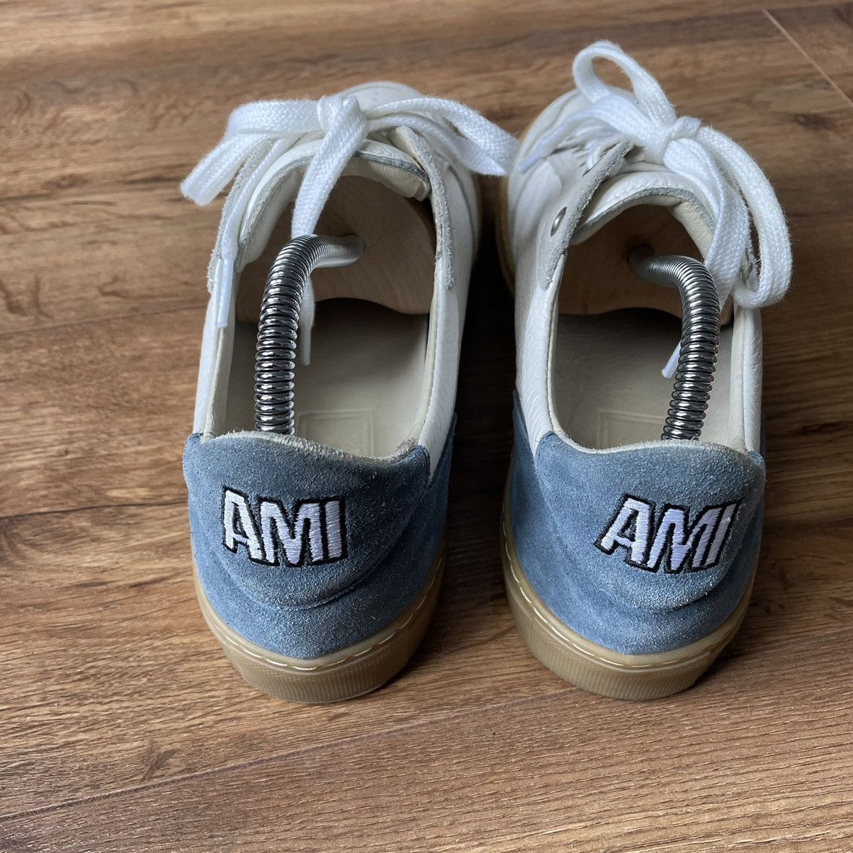 AMI × Designer × Other Ami White-Blue Leather Low Top Sneakers Portugal Designer Size US 9 / EU 42 - 5 Thumbnail