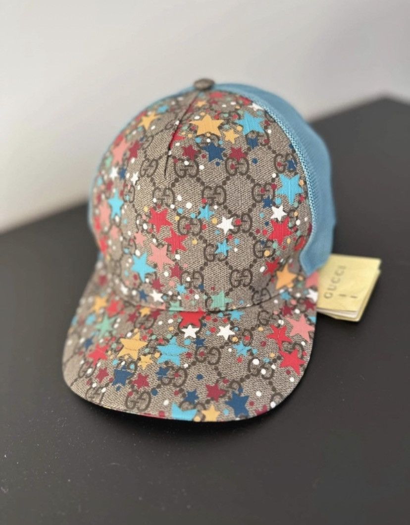 Gucci Gucci Print GG with stars Supreme Velcro Strap Baseball Cap Size ONE SIZE - 1 Thumbnail