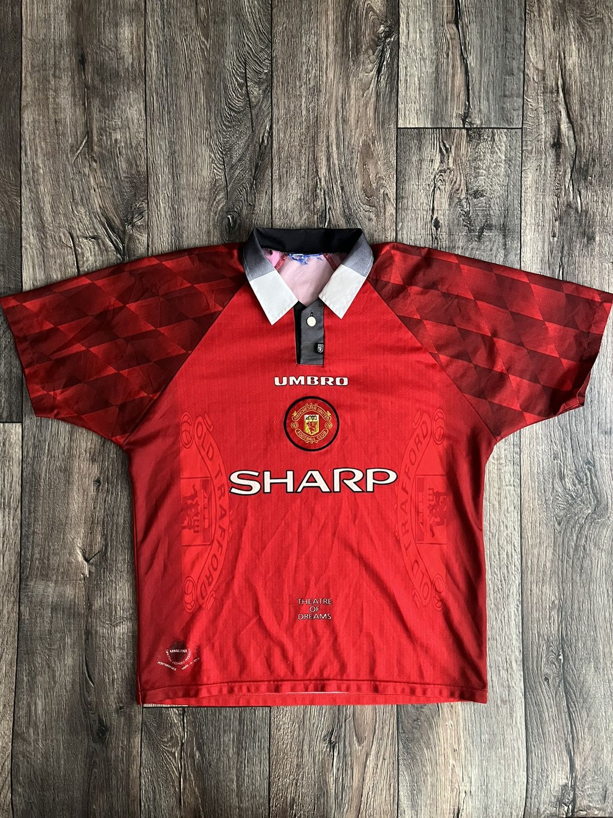 MANCHESTER UNITED 1996/1998 HOME FOOTBALL SHIRT JERSEY VTG SZ L