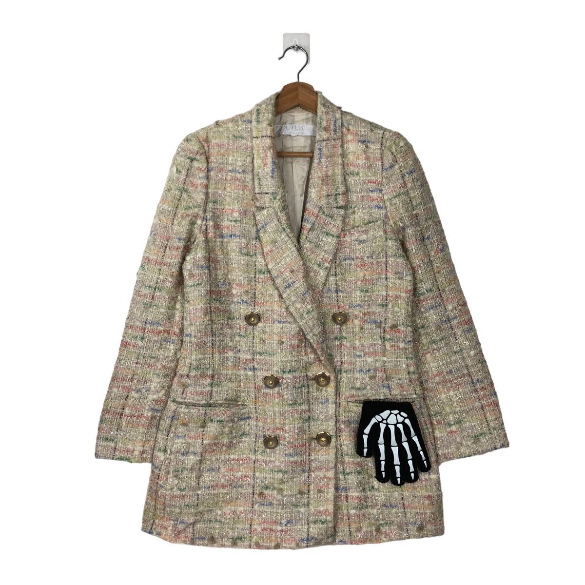 Japanese Brand VINTAGE TWEED JACKET ITALIAN MADE COUTURE BY CLARA DELLA Size US S / EU 44-46 / 1 - 1 Thumbnail