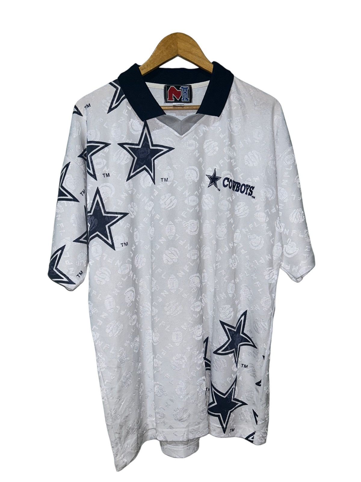 image of Monogram Nfl Dallas Cowboys Polo Jersey in White, Men's (Size XL)