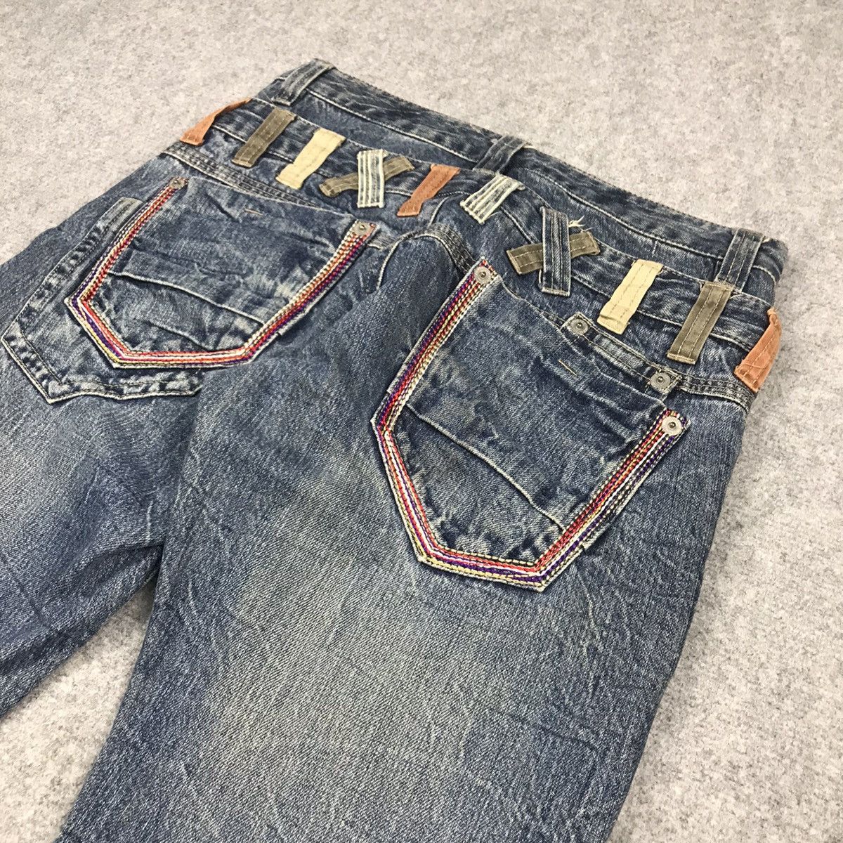 Japanese Brand DOUBLE WAIST DENIM JAPANESE STYLE DENIM PANTS Size US 31 - 15 Thumbnail