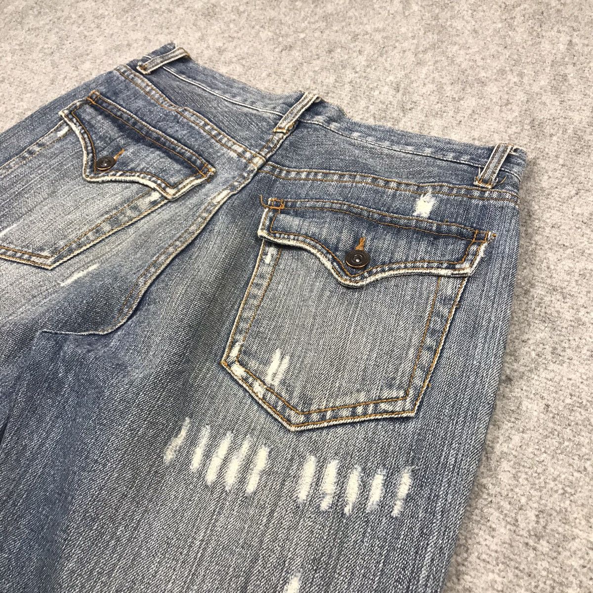 Other FLARE JENAS😈NYLAUS JEANS RIPPED DISTRESSED BOOTCUT PANTS Size US 30 / EU 46 - 17 Thumbnail