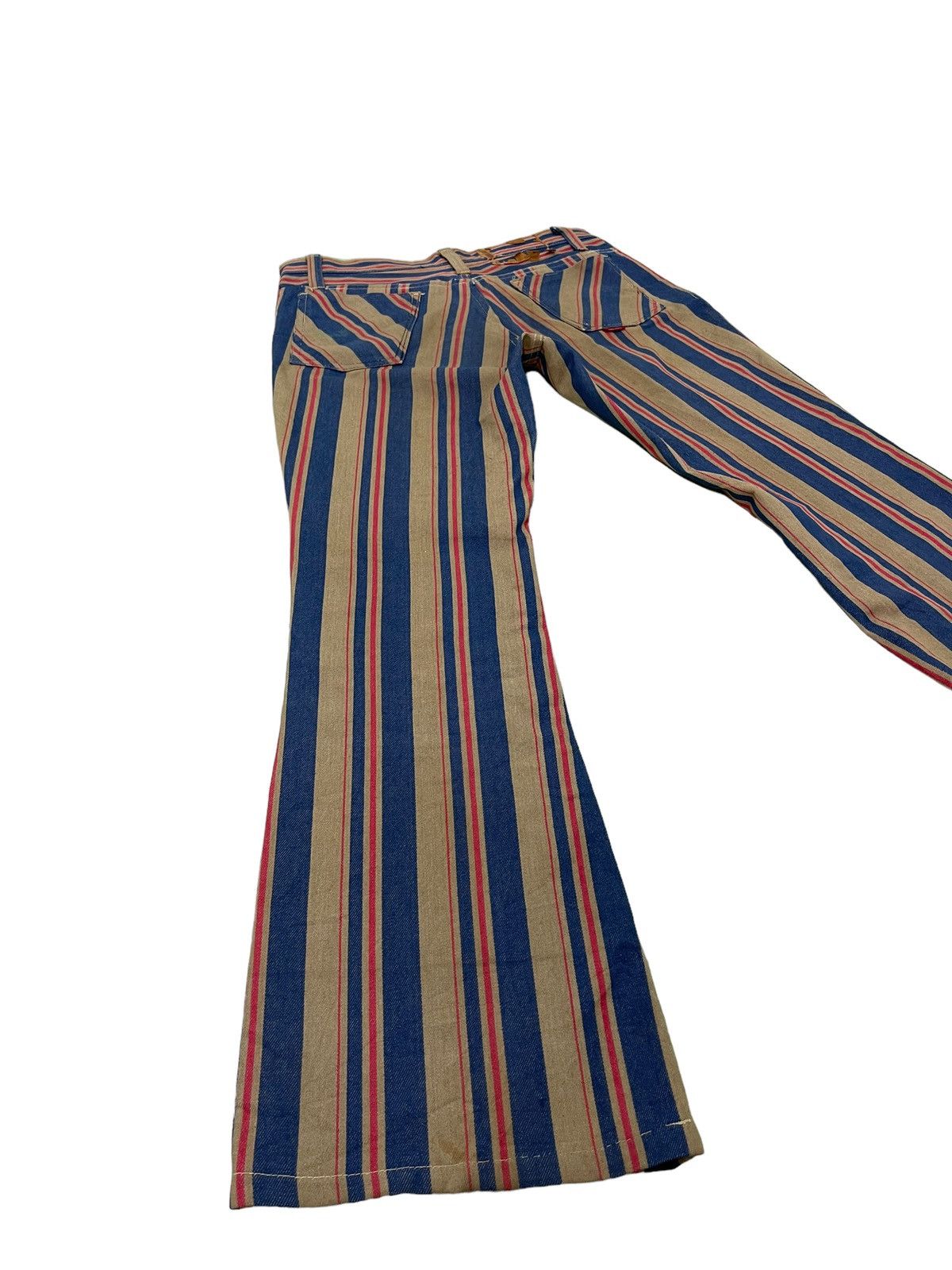 Japanese Brand Flare Jeans Vtg 70/80s Power Striped Bell Bottom 6🟦0 Size US 31 - 11 Thumbnail