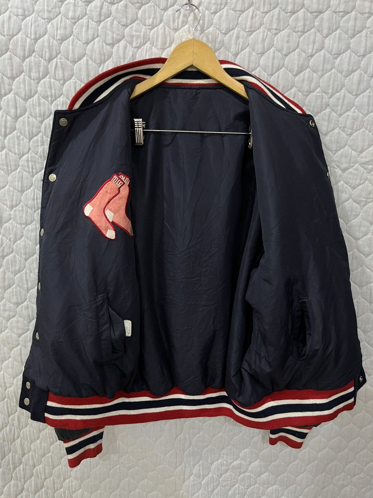 Other (Rrrr). RED SOX VARSITY LEATHER SLEEVE JACKET Size US M / EU 48-50 / 2 - 8 Thumbnail