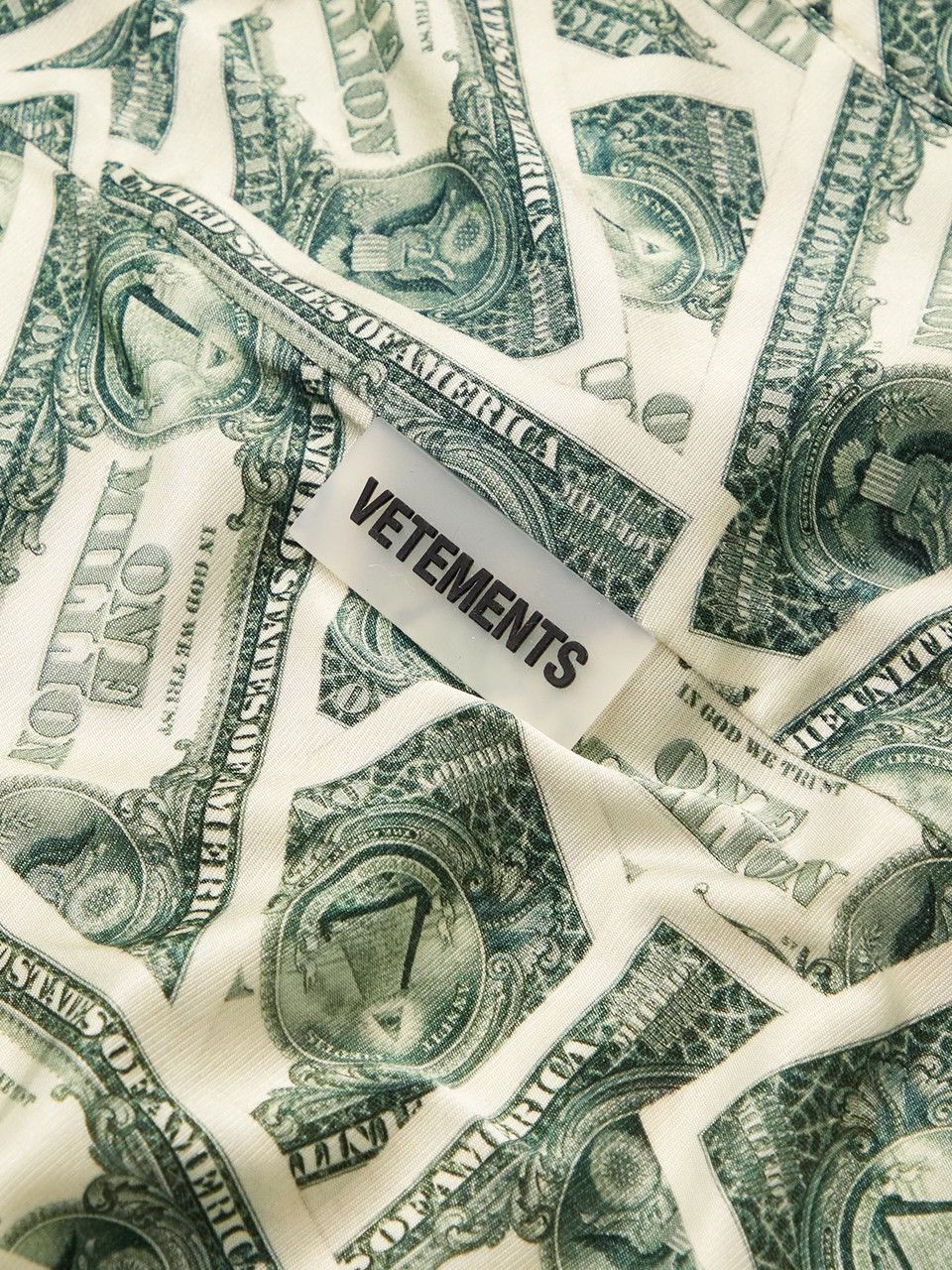 Vetements Oversized VETEMENTS 'Million Dollar' Printed Satin Shirt Size US L / EU 52-54 / 3 - 4 Thumbnail