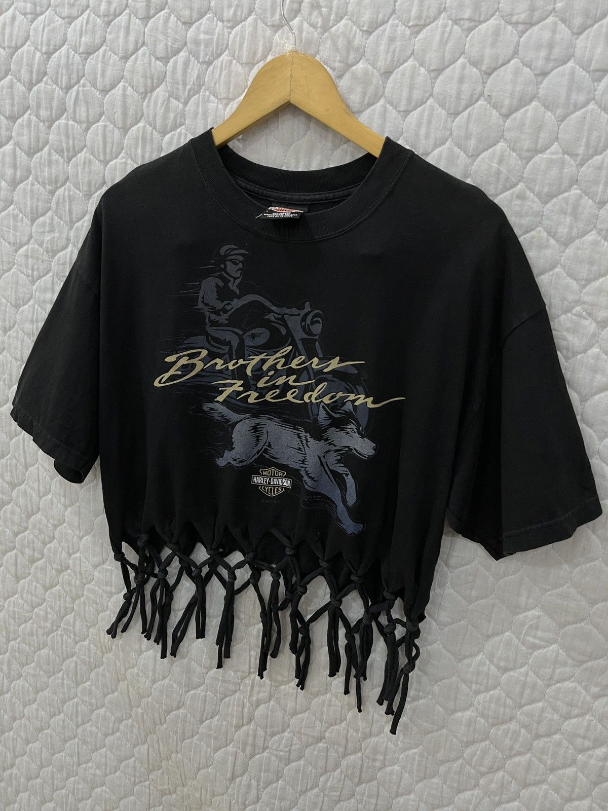 Harley Davidson × Vintage (Qqqq). VINTAGE HARLEY DAVIDSON CUSTOM CROP T SHIRTS Size L / US 10 / IT 46 - 3 Thumbnail
