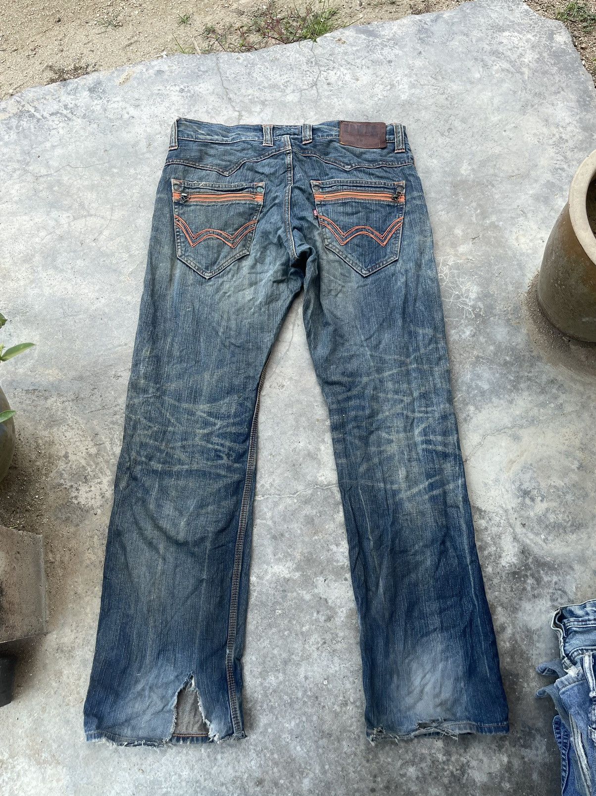Edwin × Vintage Vintage Edwin Straight Cut Distressed Jeans Size US 36 / EU 52 - 2 Thumbnail