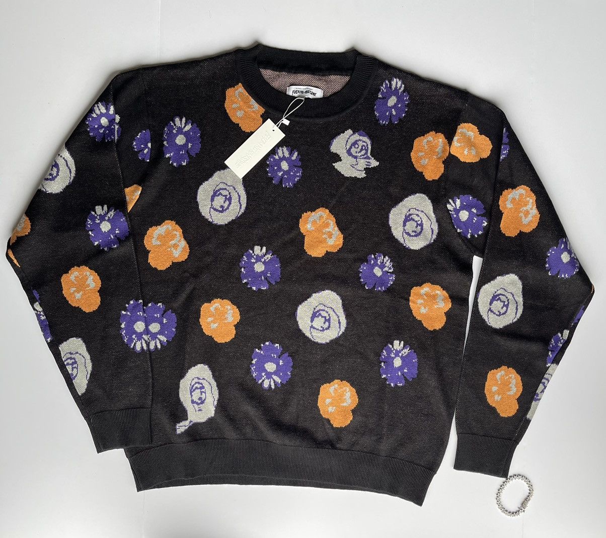 Fucking Awesome Flowers Knitted Sweater