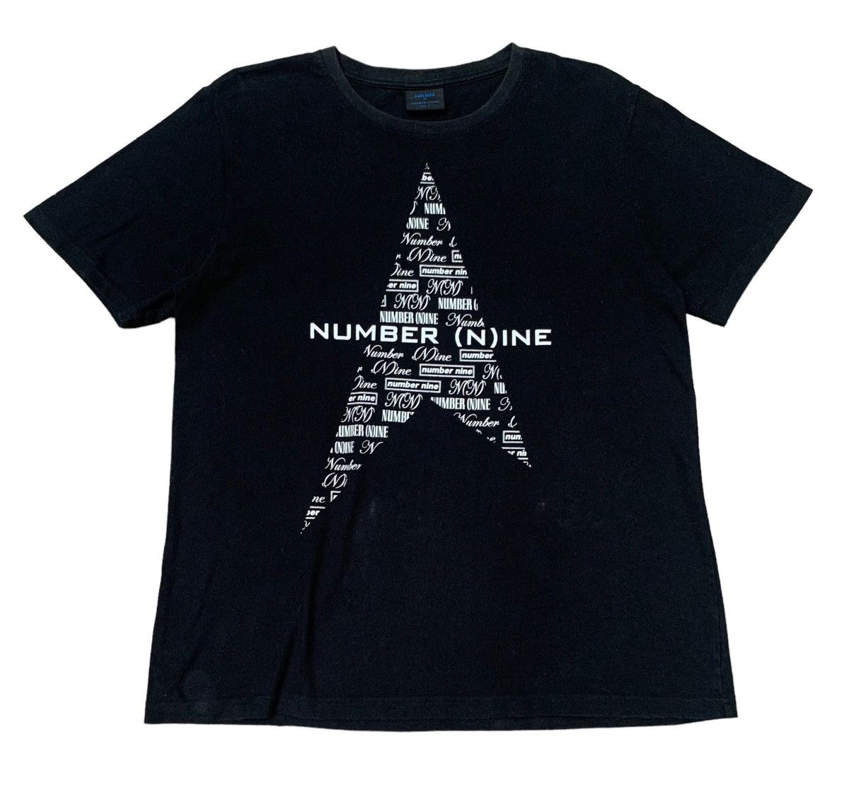 トップス 00s NUMBER(N)INE damage Number Nine/NUMBER(N)INE Cracked Print 6th Anniversary T