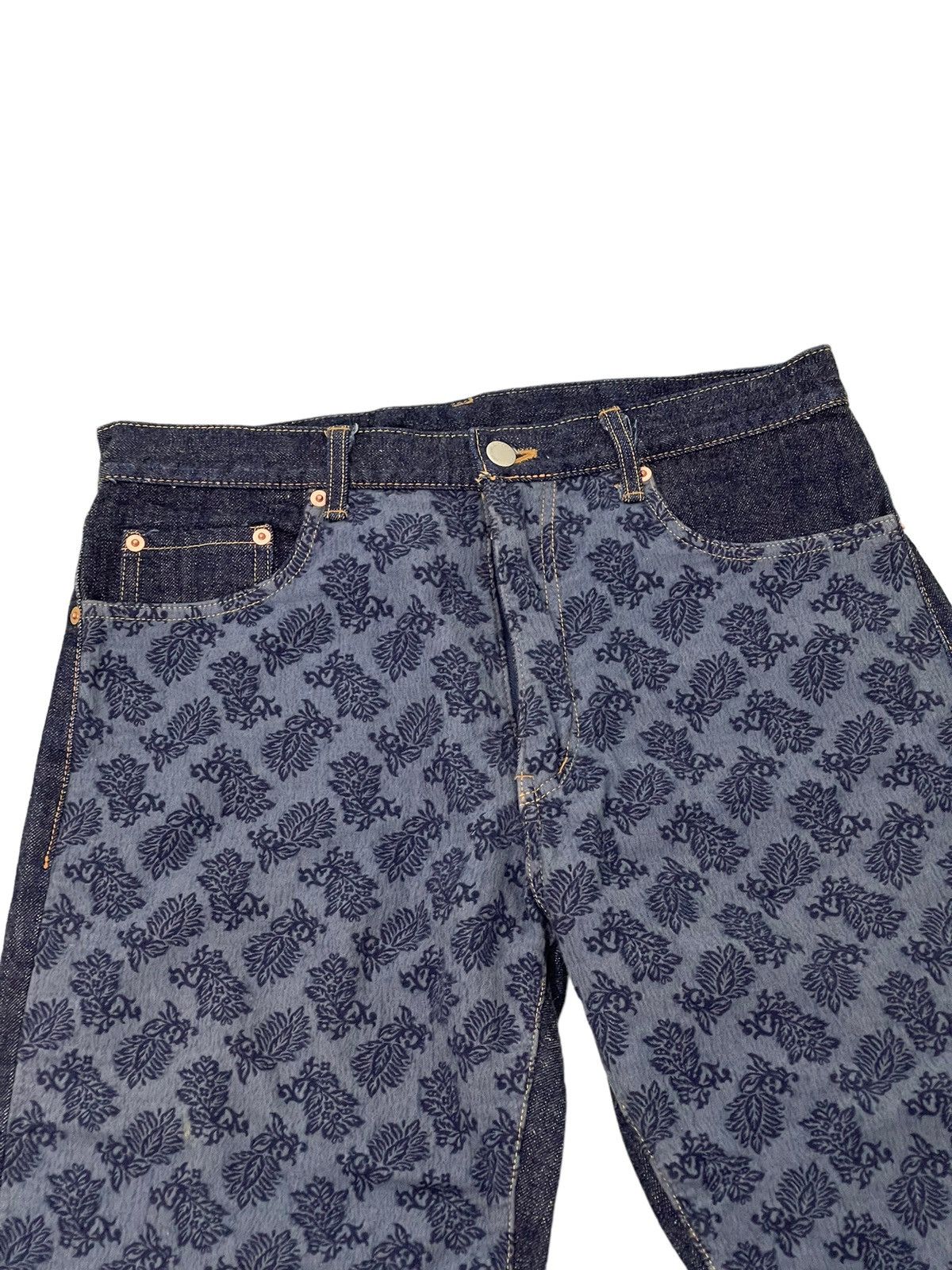 Comme des Garcons AD 2000 Y2K CDG Homme Floral Tapestry Denim Regular 5🟦8 Size US 31 - 8 Thumbnail