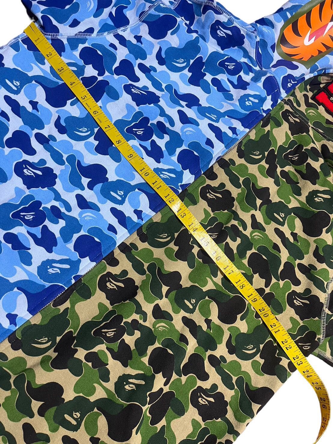 BAPE shark half full zip hoodie ABC green/blue camo