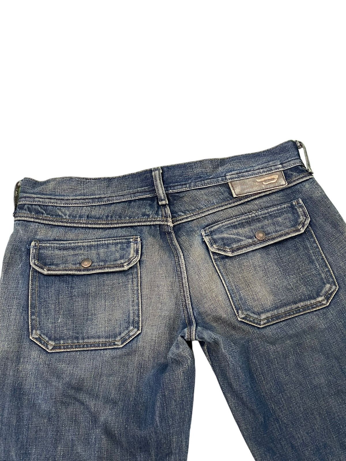 Diesel Flare Jeans Diesel Italy Distress Low Rise Boot Cut 5🟦8 Size US 30 / EU 46 - 19 Thumbnail