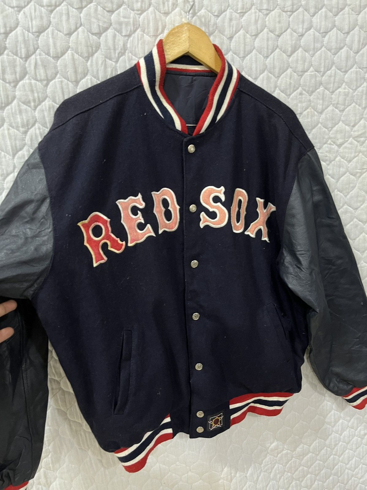 Other (Rrrr). RED SOX VARSITY LEATHER SLEEVE JACKET Size US M / EU 48-50 / 2 - 7 Thumbnail