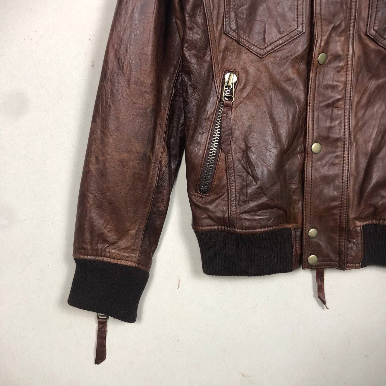 Branded Leather Vintage 90s Failleur Bikers Leather Jacket Top Gun Size US S / EU 44-46 / 1 - 6 Thumbnail