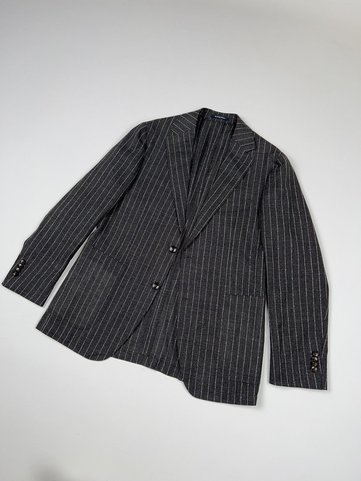 Suitsupply Suitsupply Striped Wool Havana Patch Traveler Blazer Jacket Size 40R - 8 Thumbnail