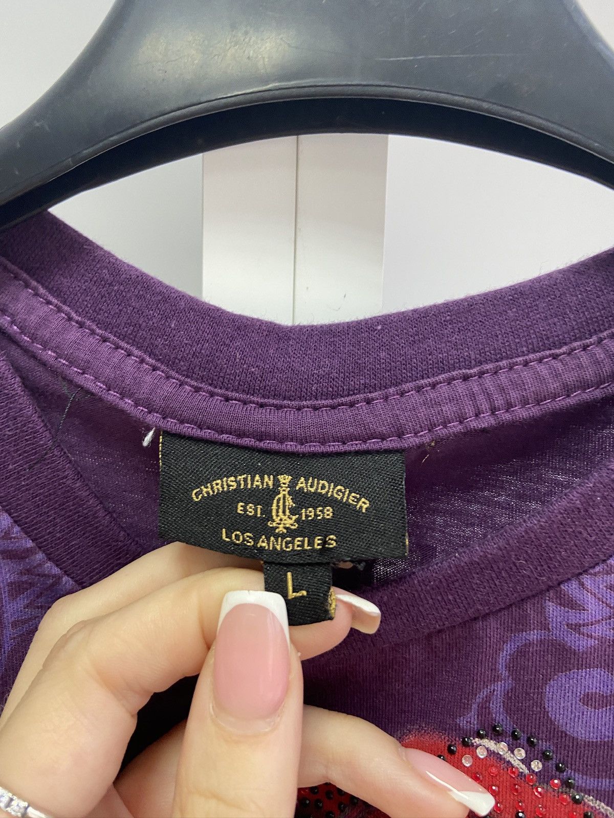 Christian Audigier × Ed Hardy × Vintage Vintage Christian Audigier T-Shirt Los Angeles Big Logo Size L / US 10 / IT 46 - 5 Thumbnail