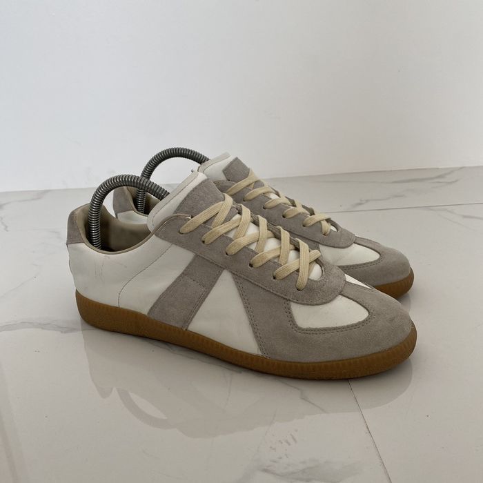 Baskets Maison Margiela GAT éclaboussures De Peinture - Taille 47 US14, Cuir Noir, Fabriquées En Italie